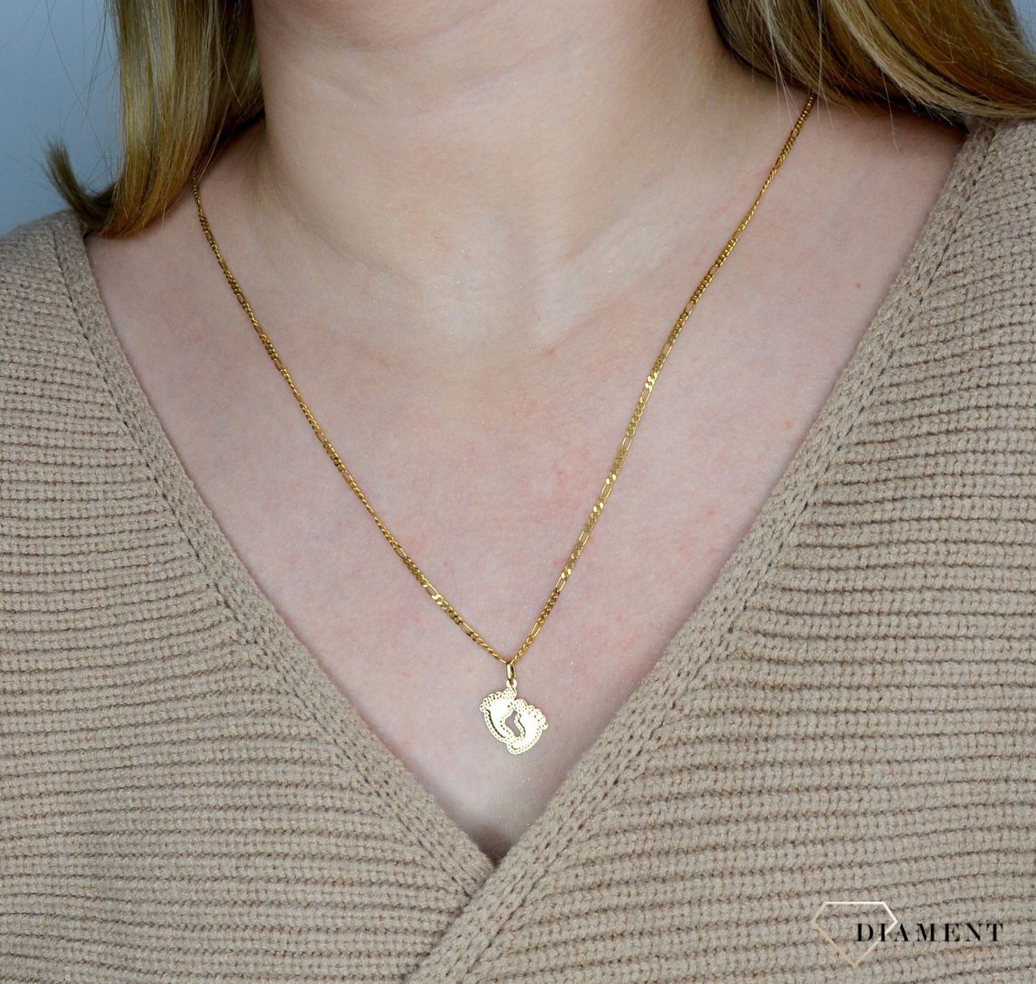 Złoty łańcuszek 333 figaro 2 mm DIA-LAN-1468-333 2mm.jpg